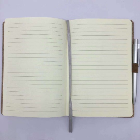 Hardcover hardcover grooved mounted notebook with eco-friendly cloth binding, gold-stamped logo on the cover, and white double-adhesive eye protection paper