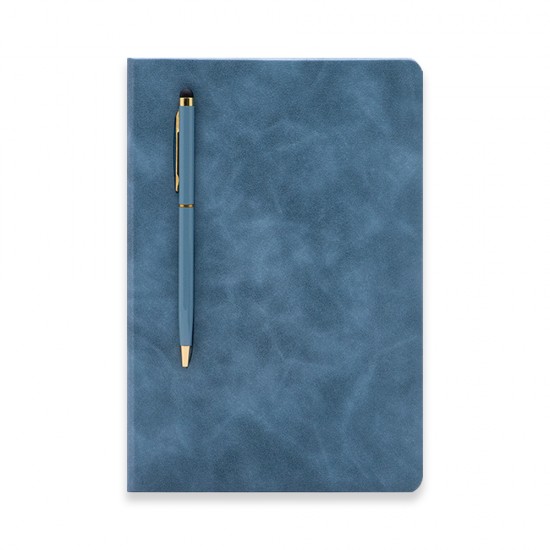 Factory-made A5 notebook set with pen and mounting, pure white offset paper, inner pages with customizable logos and magnetic attachments.