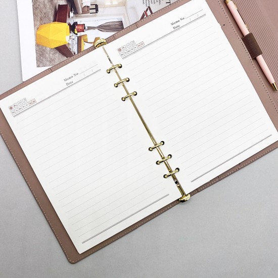 High-quality A5 loose-leaf notebooks with detachable and printable logos, A6 business work notebooks
