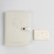Gold double-ringed hardcover color-printed ringbound notebook with gold-cornered index pages and offset inner pages, gift set.