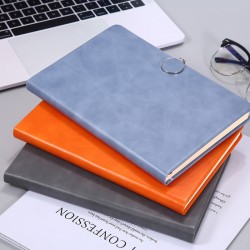 A5 thickened notebook, retro art, magnetic closure, leather cover, simple business notepad, printable logo