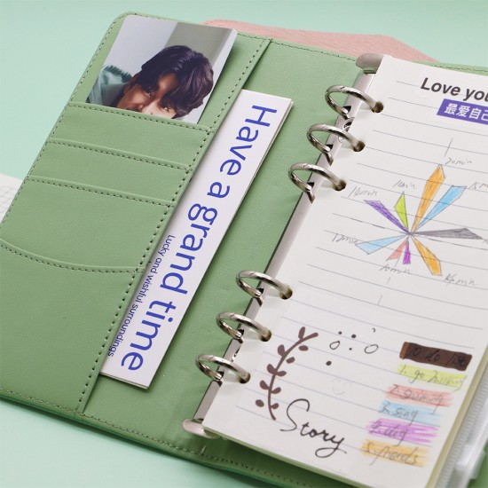 7-inch crocodile-print loose-leaf notebook in macaron color, custom factory logo.