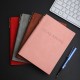 Soft-covered PU leather business notebook with pen holder, imitation leather meeting notepad, logo-compatible.