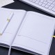 Marble-printed notebook with round gold magnetic clasp, factory-customized logo embossing Marble-printed notebook with round gold magnetic clasp, factory-customized logo embossing
