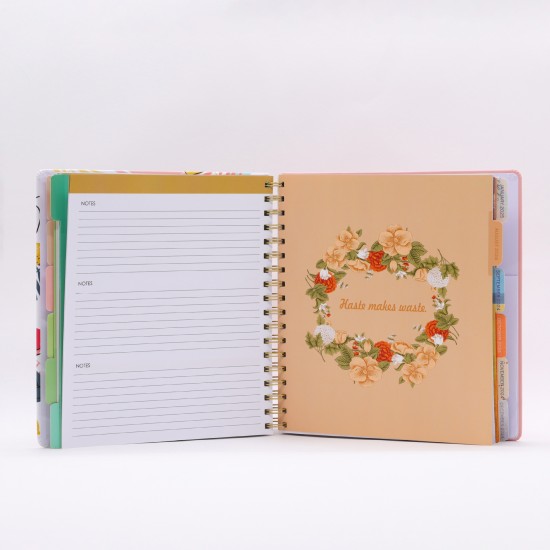 Factory-produced, mass-produced A5 hardcover, grooved, and mounted notebooks, cloth-bound, and veneered, with gold-stamped logos.