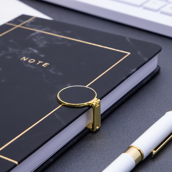 Marble-printed notebook with round gold magnetic clasp, factory-customized logo embossing Marble-printed notebook with round gold magnetic clasp, factory-customized logo embossing
