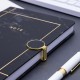 Marble-printed notebook with round gold magnetic clasp, factory-customized logo embossing Marble-printed notebook with round gold magnetic clasp, factory-customized logo embossing