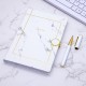 Marble-printed notebook with round gold magnetic clasp, factory-customized logo embossing Marble-printed notebook with round gold magnetic clasp, factory-customized logo embossing